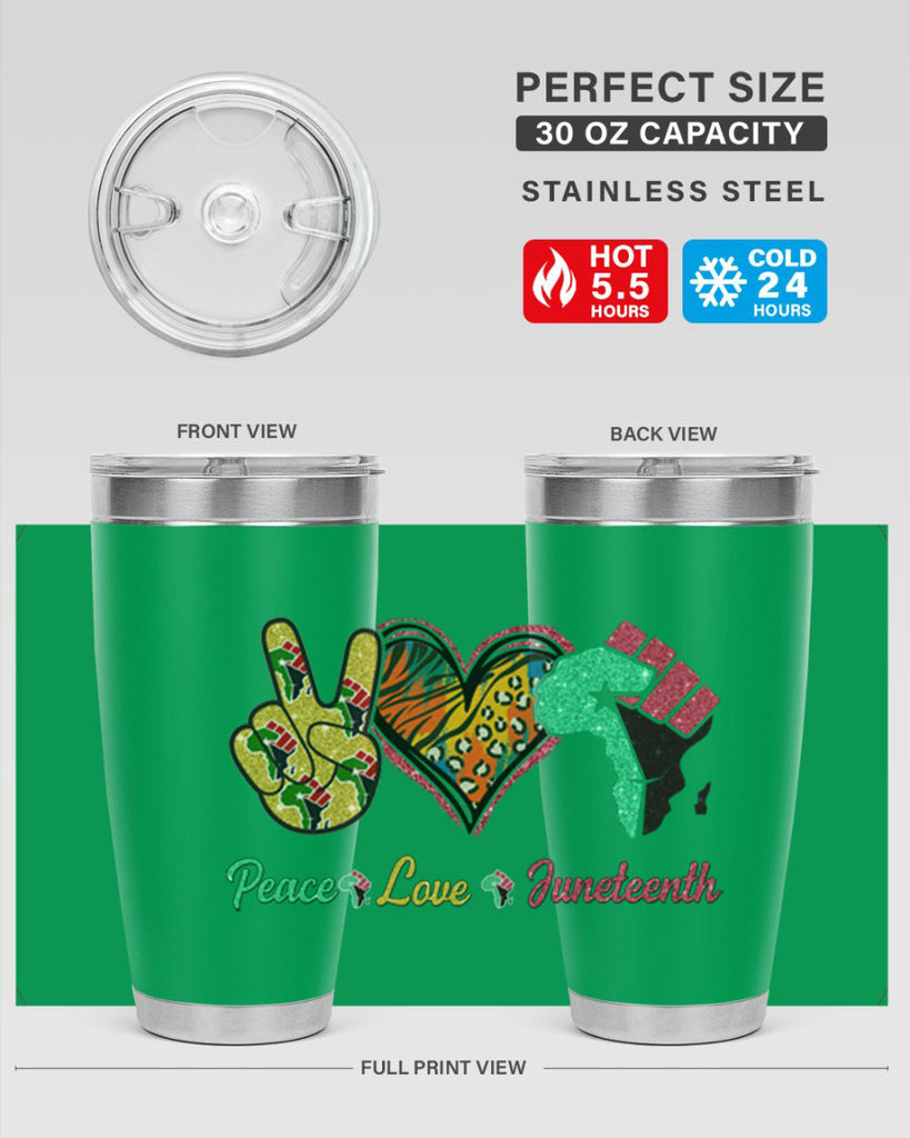 Peace Love Juneteenth Day Fist Png 8#- Juneteenth- tumbler