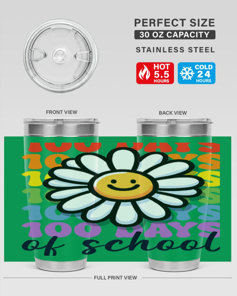 Retro Flower 100 Days Of 56#- 100 days of school- Tumbler