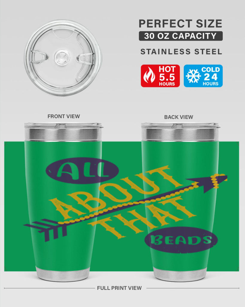 all about that beads 62#- mardi gras- Tumbler