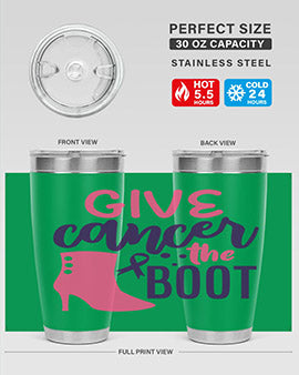 give cancer the boot Style 1#- breast cancer- Tumbler