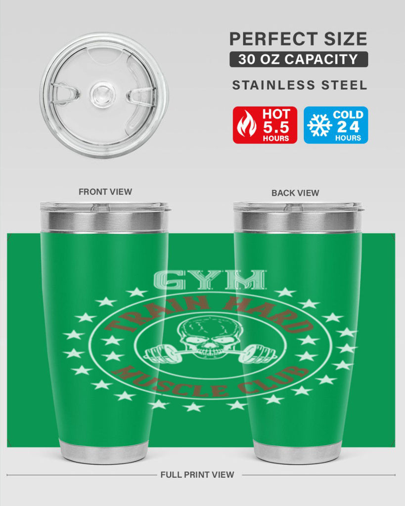 gym train hard mucle club 95#- gym- Tumbler
