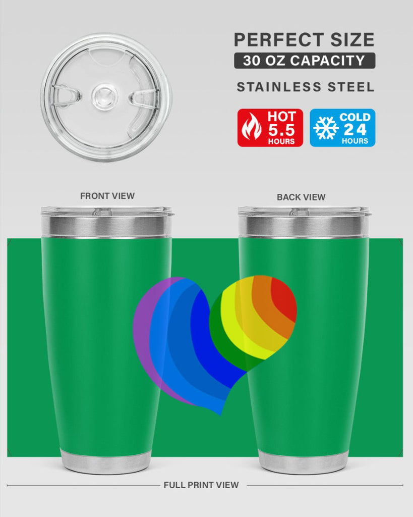rainbow heart wavy 7#- lgbt- Tumbler