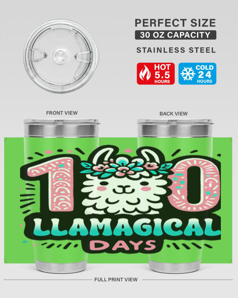 100 Llamagical Days Sublimation 35#- 100 days of school- Tumbler
