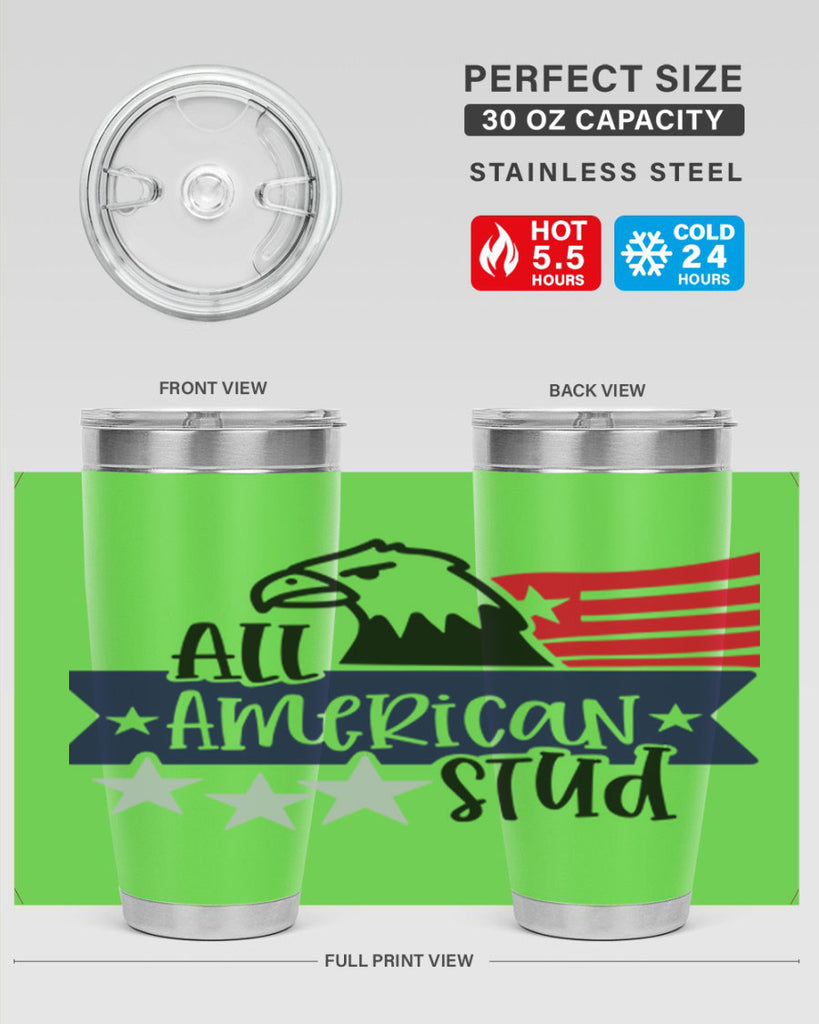 All American Stud Style 142#- Fourt Of July- Tumbler