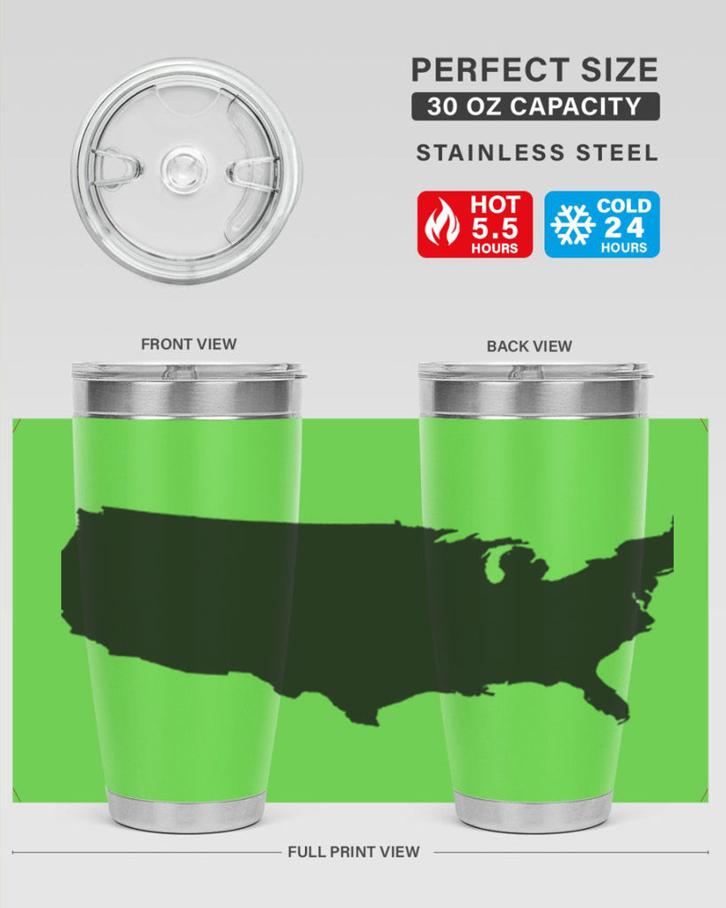 USA Solid Map Style 76#- Fourt Of July- Tumbler