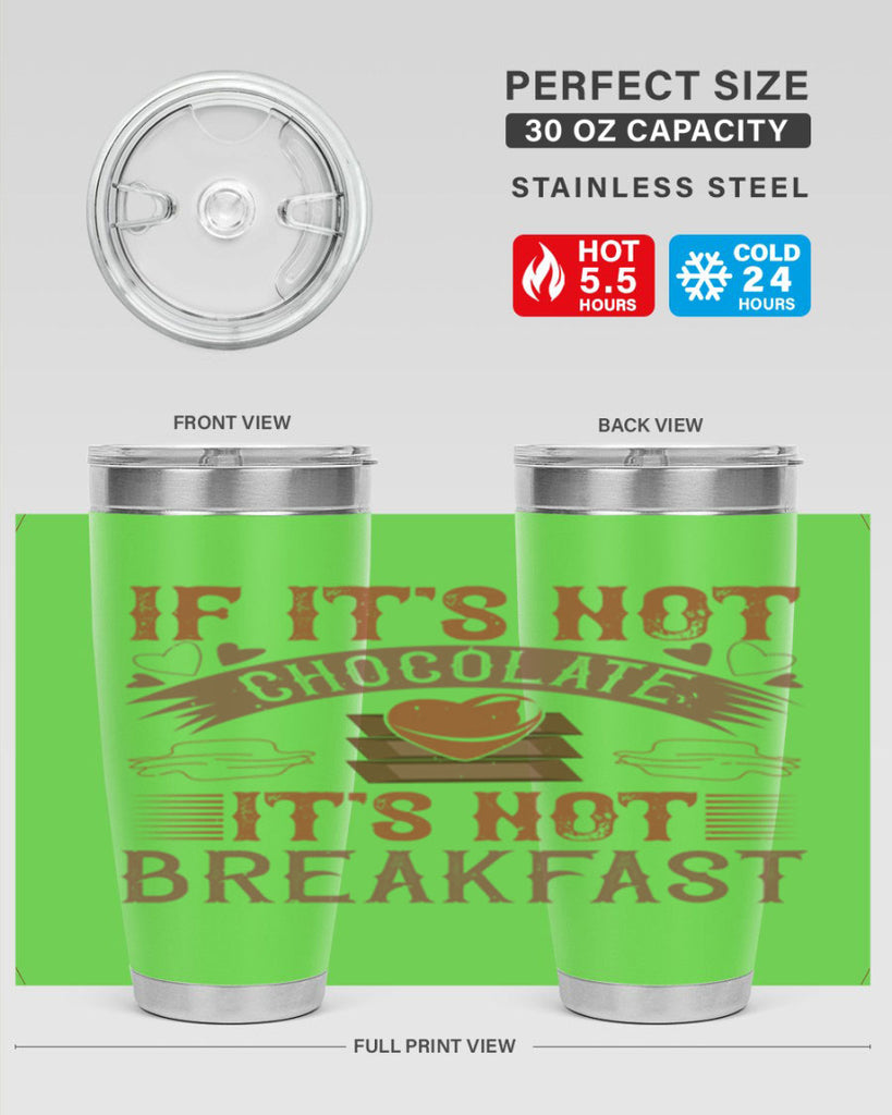 “if its not chocolate its not breakfast 7#- chocolate- Tumbler