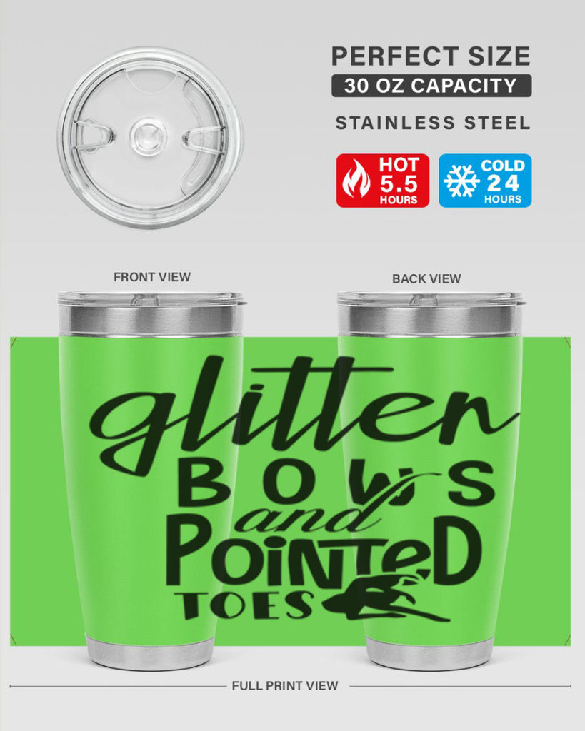glitter bows and pointed toes 42#- ballet- Tumbler