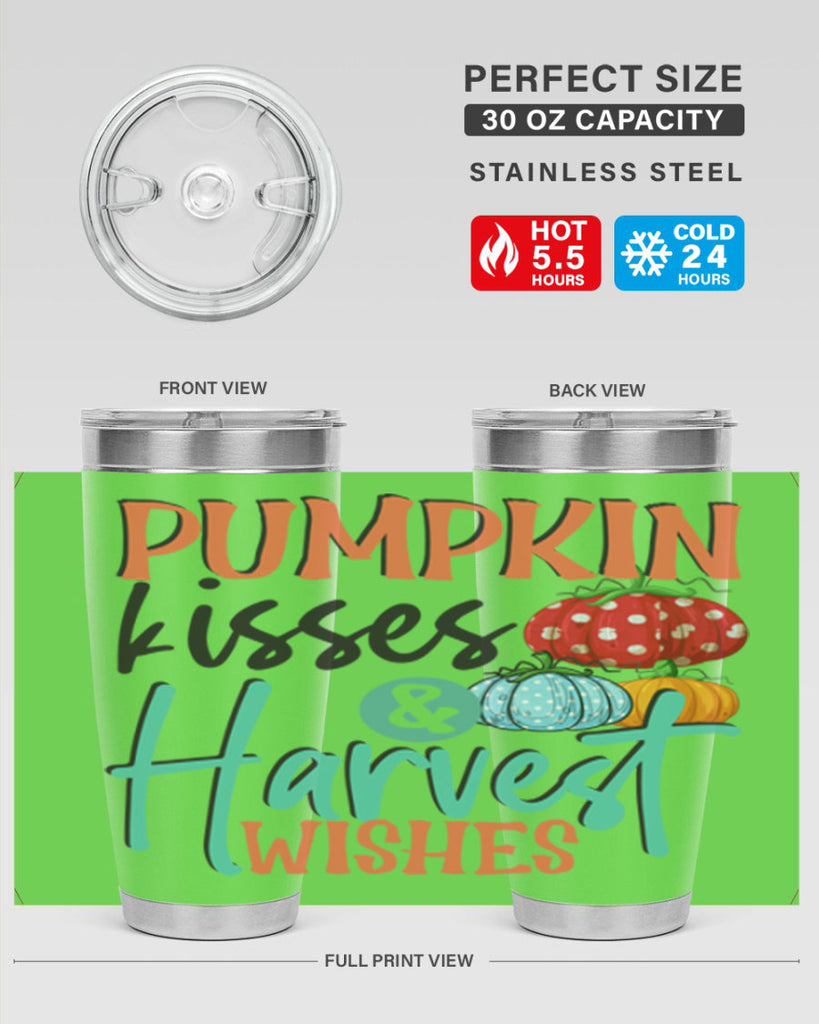 pumpkin kisses harvest wishes 526#- fall- Tumbler