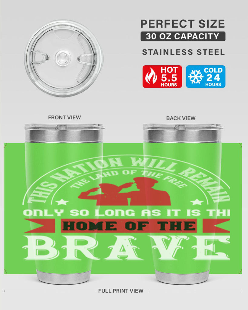 this nation will remain the land of the free only so long as it is the home of the brave 18#- Veterns Day- Tumbler