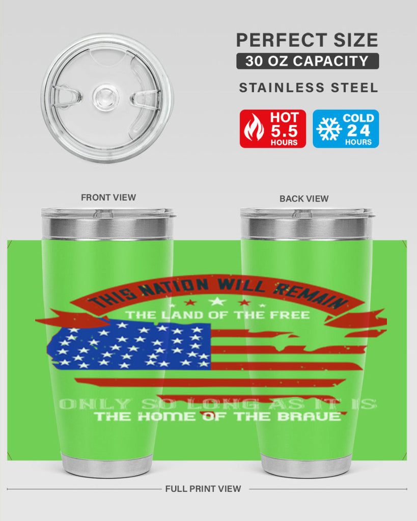 this nation will remain the land of the free only so long as it is the home of the brave 84#- Veterns Day- Tumbler