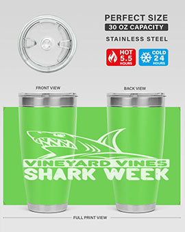 vineyard vines Shark Week Style 8#- shark  fish- Tumbler