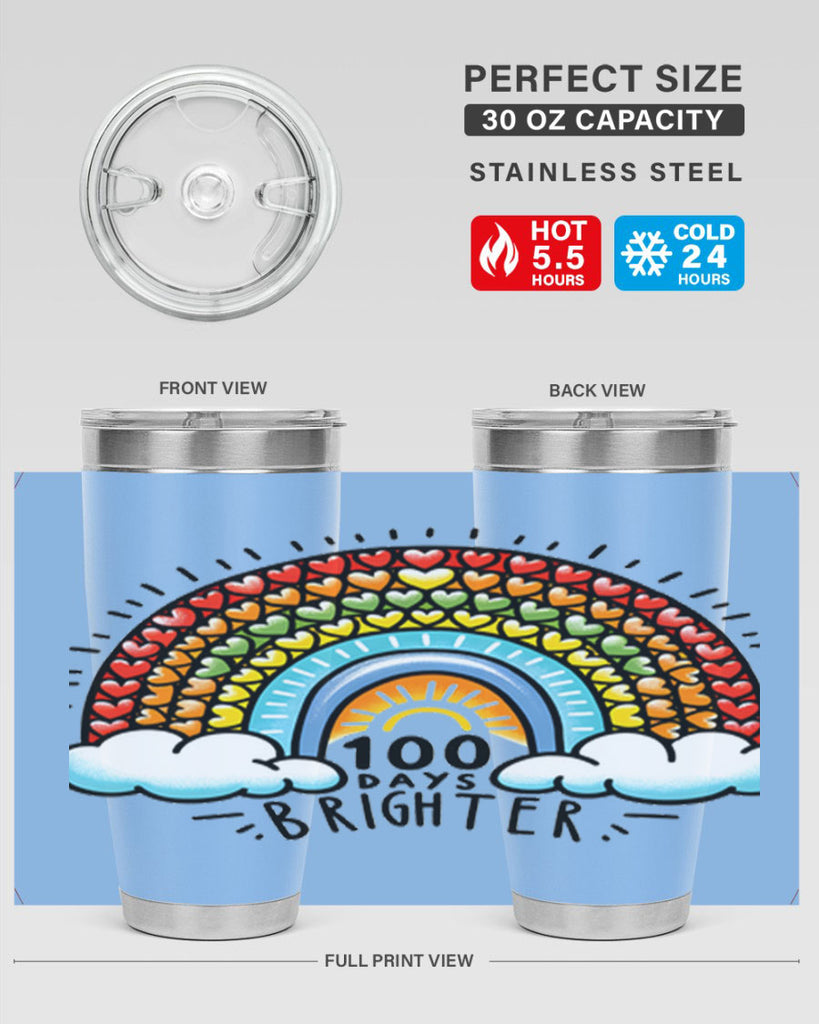 100 Days Brighter PNG 29#- 100 days of school- Tumbler