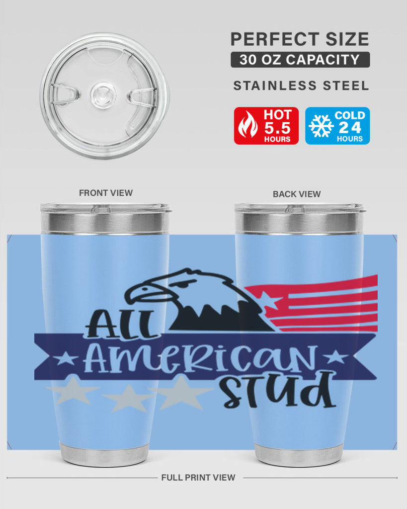All American Stud Style 142#- Fourt Of July- Tumbler
