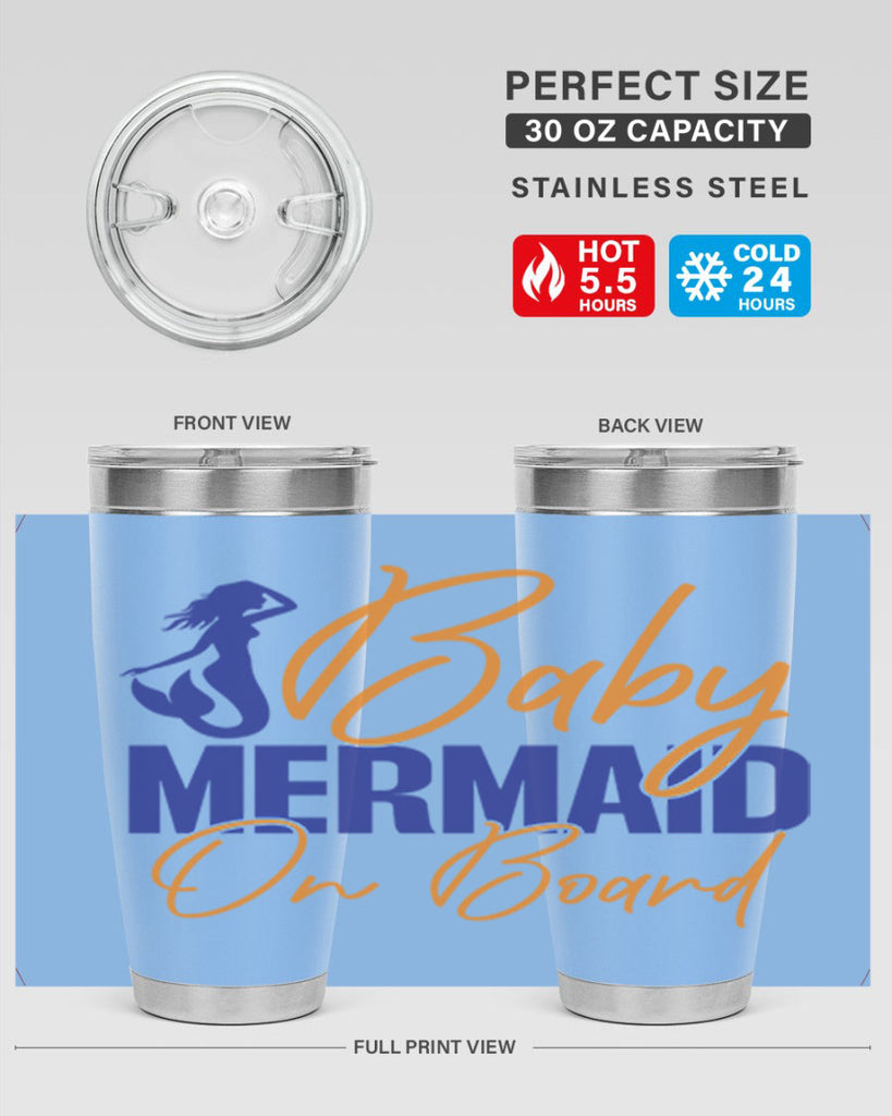 Baby Mermaid on Board 20#- mermaid- Tumbler