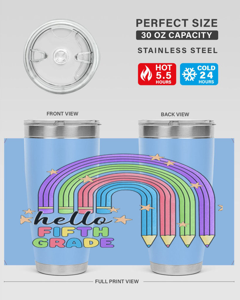 Hello 5th Grade Pencil Rainbow 13#- 5th grade- Tumbler