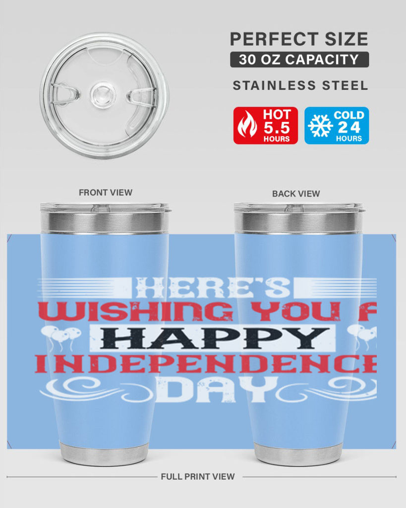 Heres wishing you a happy Independence Day Style 111#- Fourt Of July- Tumbler