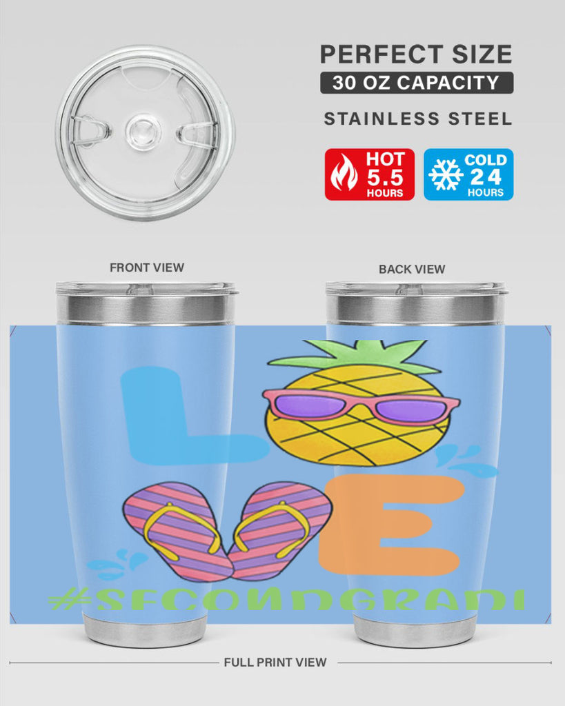 LOVE 2nd Grade Summer Pineapple 17#- second grade- Tumbler