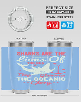 Sharks are the lions of the seaThey glamorize the oceanic glory Style 28#- shark  fish- Tumbler