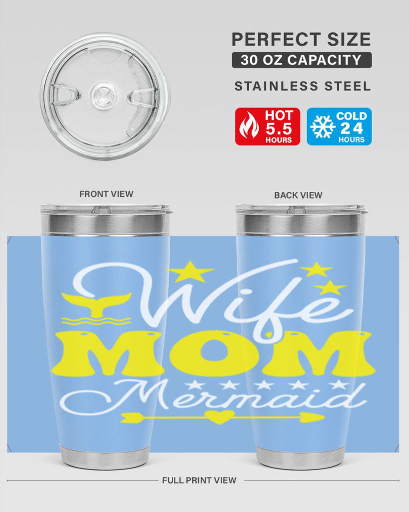 Wife Mom Mermaid 669#- mermaid- Tumbler