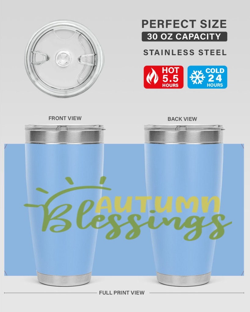 autumn blessings 66#- thanksgiving- Tumbler