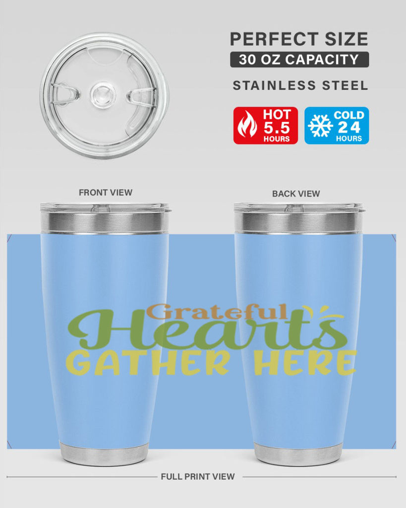 grateful hearts gather here 59#- thanksgiving- Tumbler