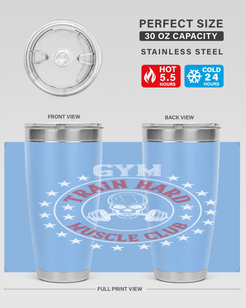 gym train hard mucle club 95#- gym- Tumbler