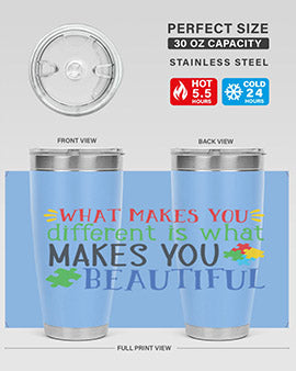 what makes you different is what makes you beautiful Style 3#- autism- Tumbler