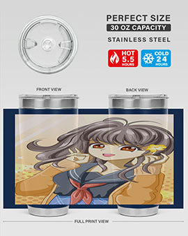 A beautiful and happy girl back to school 90#- anime- Tumbler