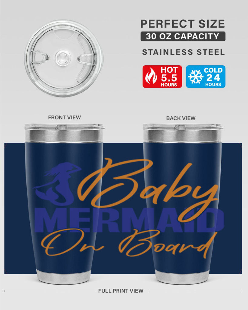 Baby Mermaid on Board 20#- mermaid- Tumbler
