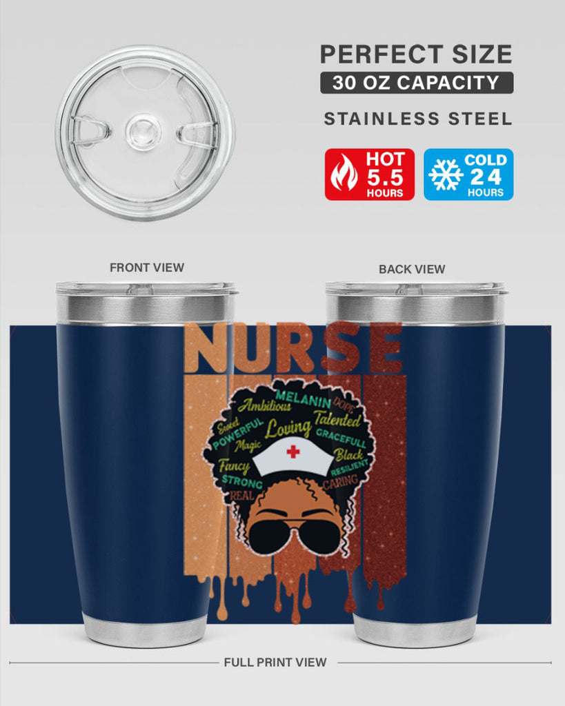 Black Nurse African Melanin Juneteenth 22#- Juneteenth- tumbler