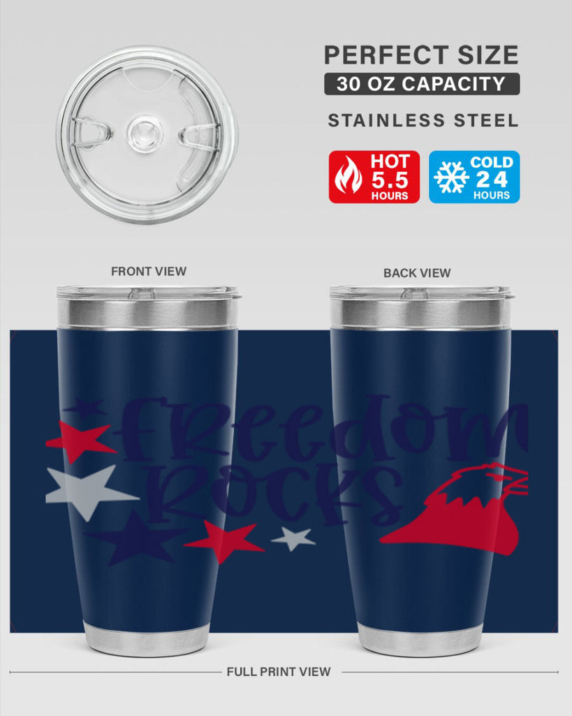 Freedom Rocks Style 148#- Fourt Of July- Tumbler