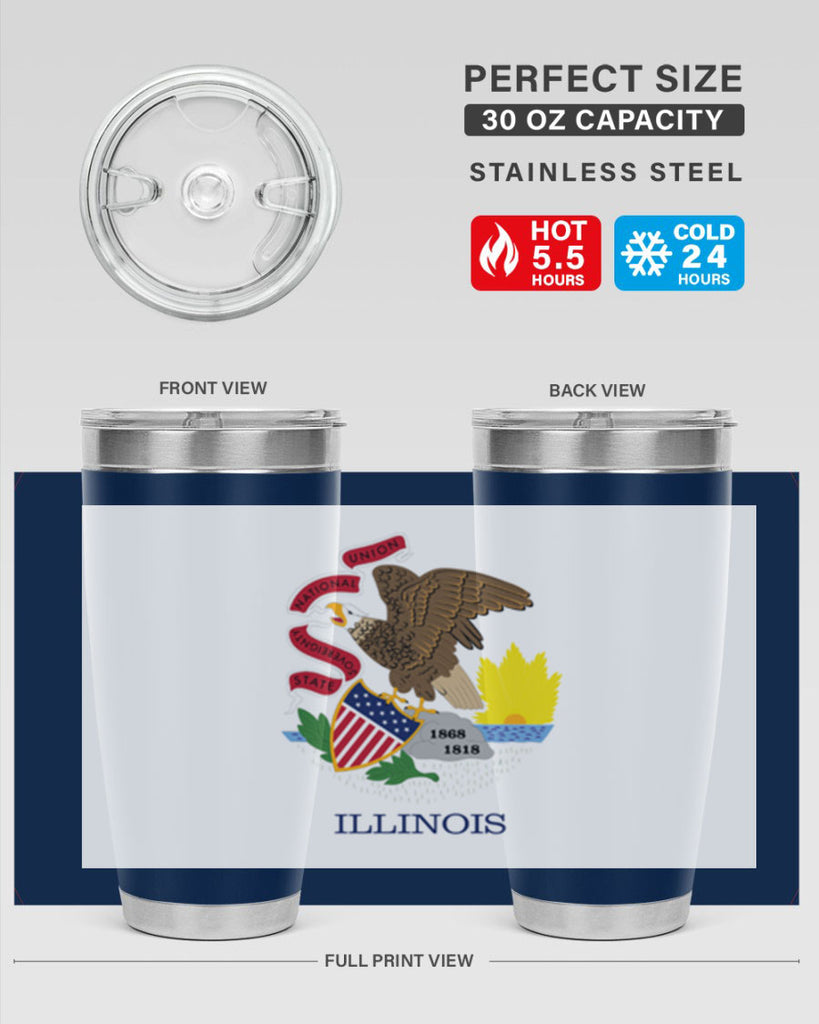 Illinois 39#- Us Flags- Tumbler