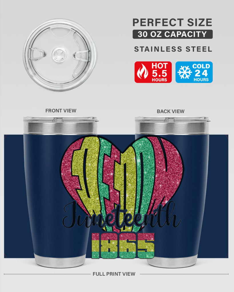 Juneteenth Since 1865 Heart 20#- Juneteenth- tumbler