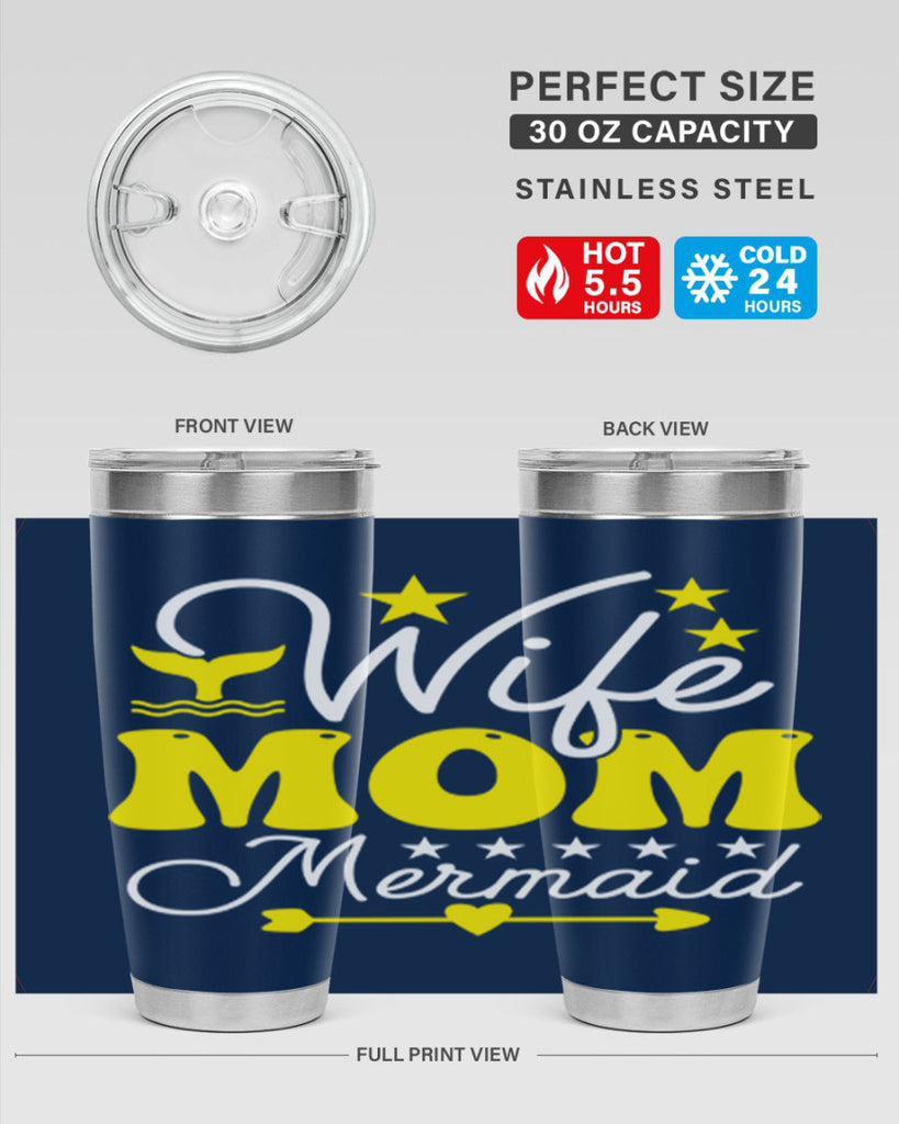 Wife Mom Mermaid 669#- mermaid- Tumbler