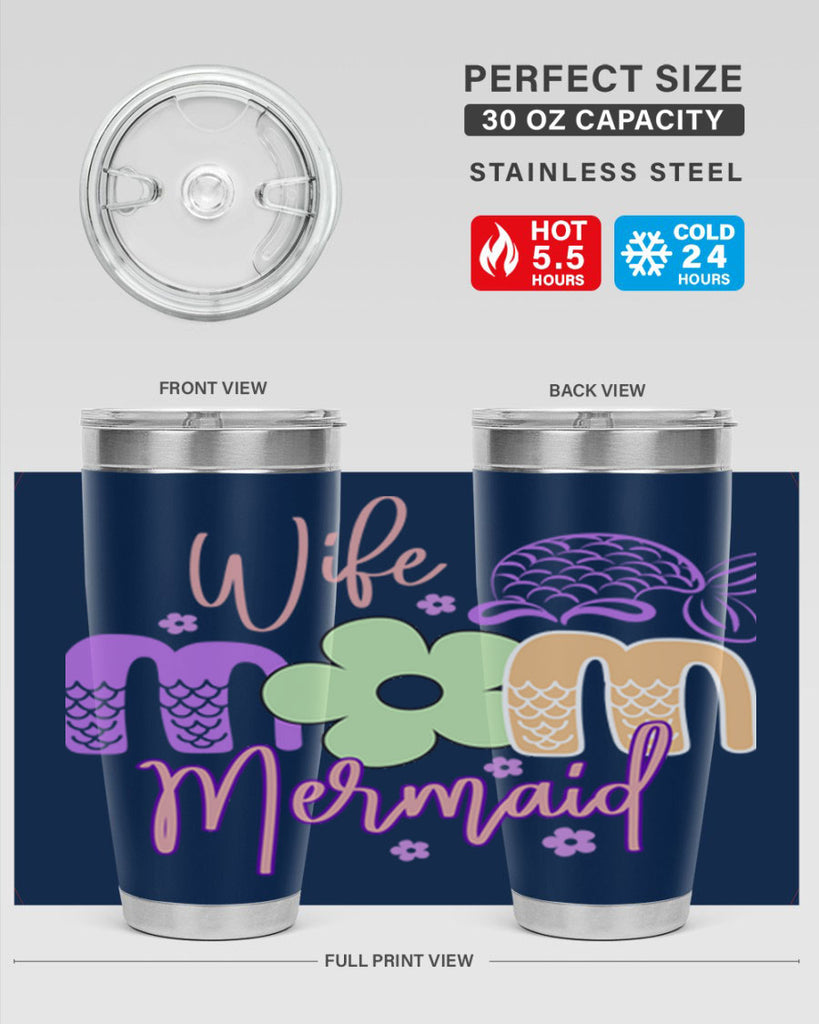 Wife Mom Mermaid 677#- mermaid- Tumbler