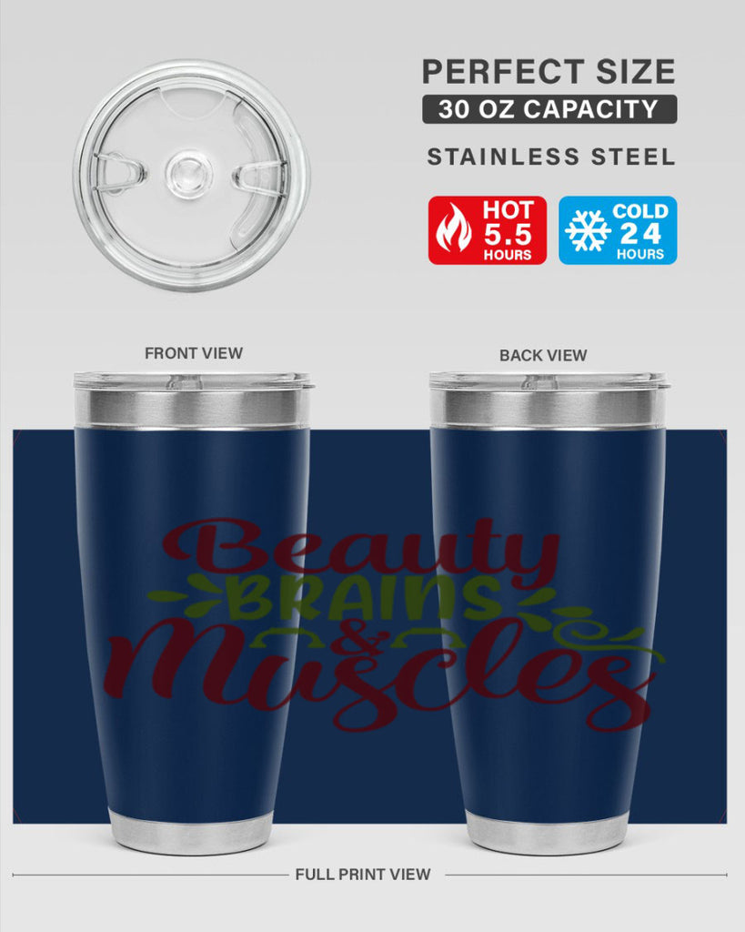 beauty brains muscles 52#- gym- Tumbler