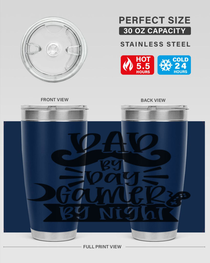dad by day gamer 67#- fathers day- Tumbler