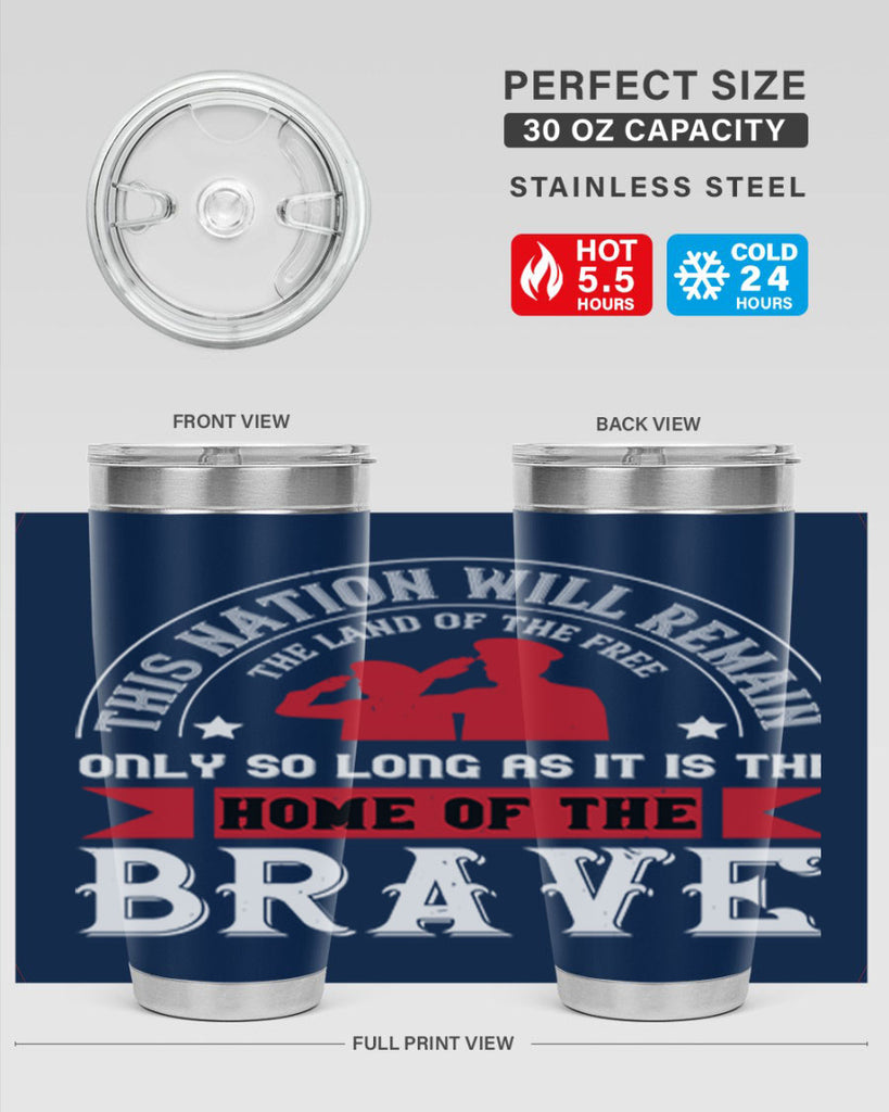 this nation will remain the land of the free only so long as it is the home of the brave 18#- Veterns Day- Tumbler