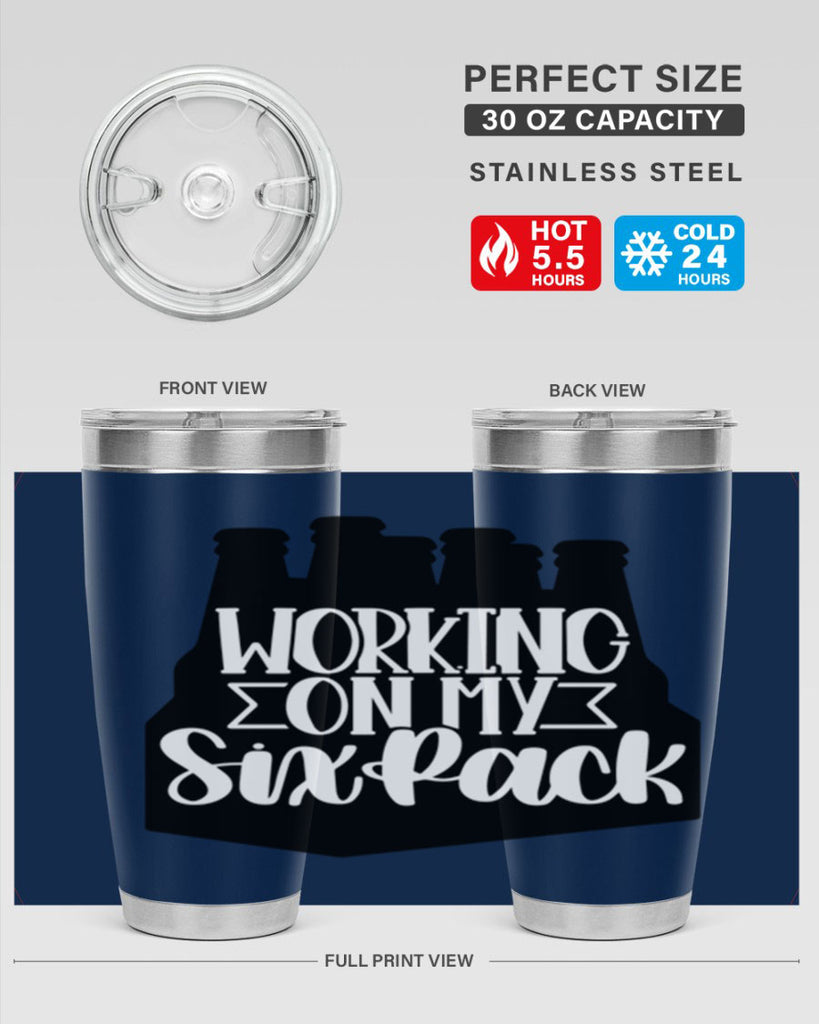 working on my six pack 13#- beer- Tumbler