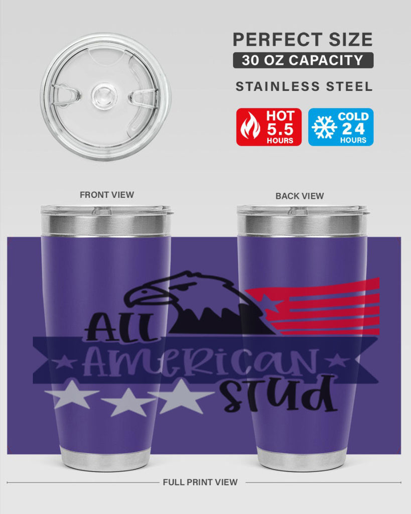All American Stud Style 142#- Fourt Of July- Tumbler