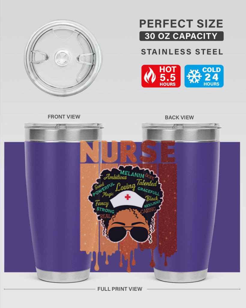 Black Nurse African Melanin Juneteenth 22#- Juneteenth- tumbler