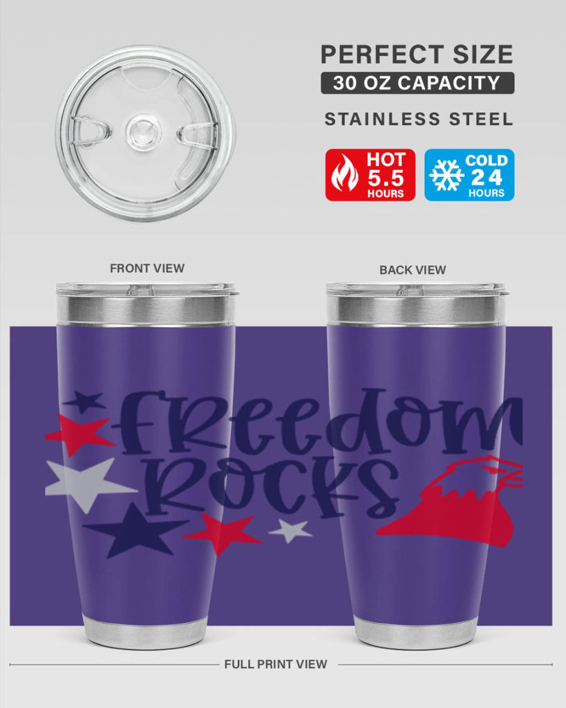 Freedom Rocks Style 148#- Fourt Of July- Tumbler