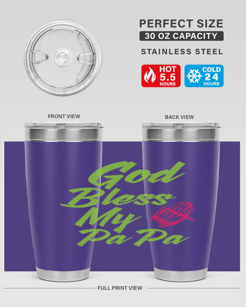 God Bless Papa 107#- grandpa - papa- Tumbler