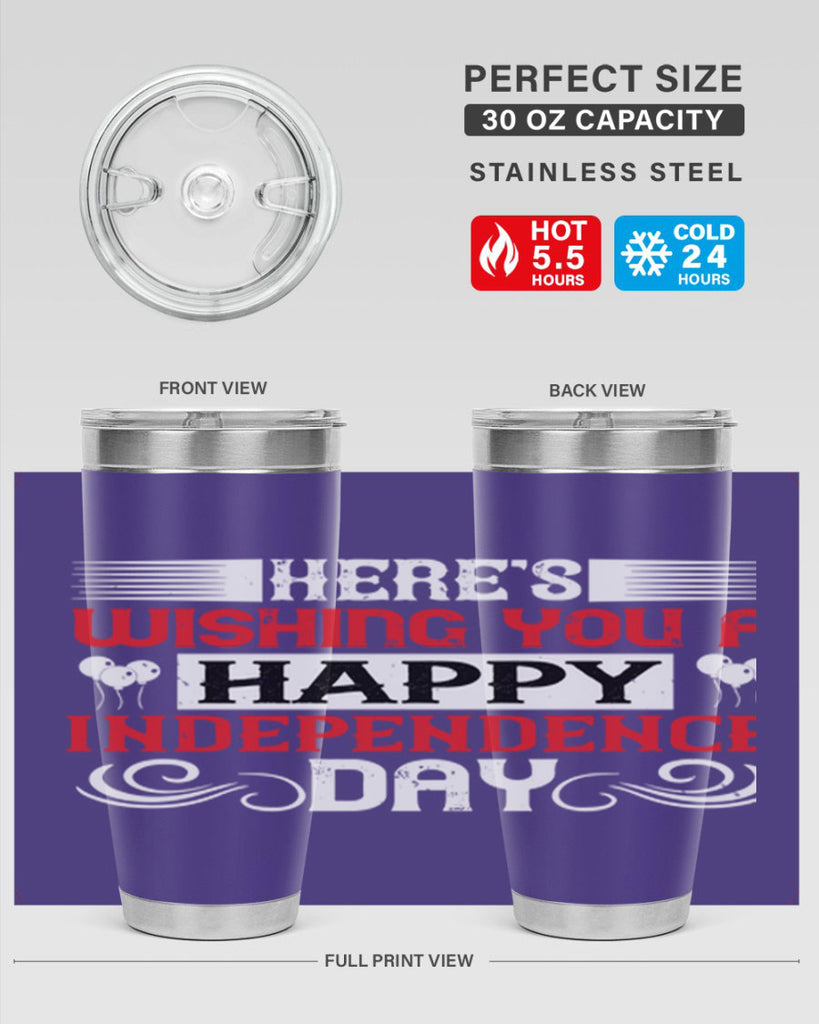 Heres wishing you a happy Independence Day Style 111#- Fourt Of July- Tumbler