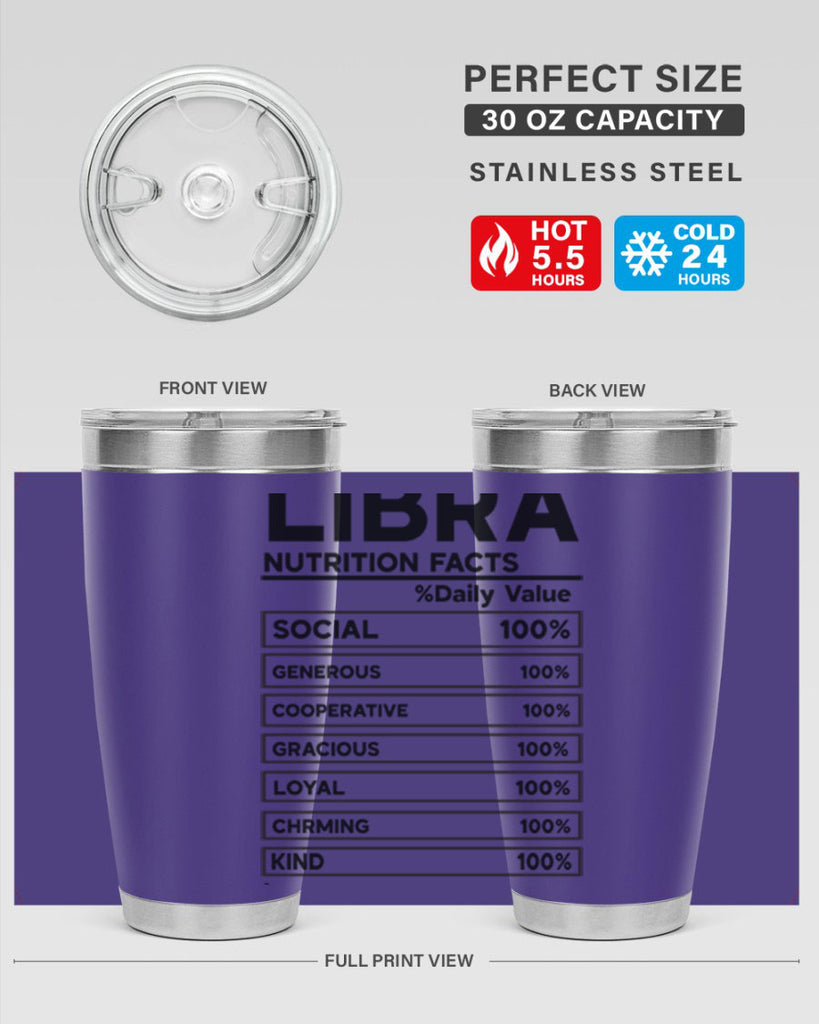 Libra Nutrition Facts 318#- zodiac- Tumbler