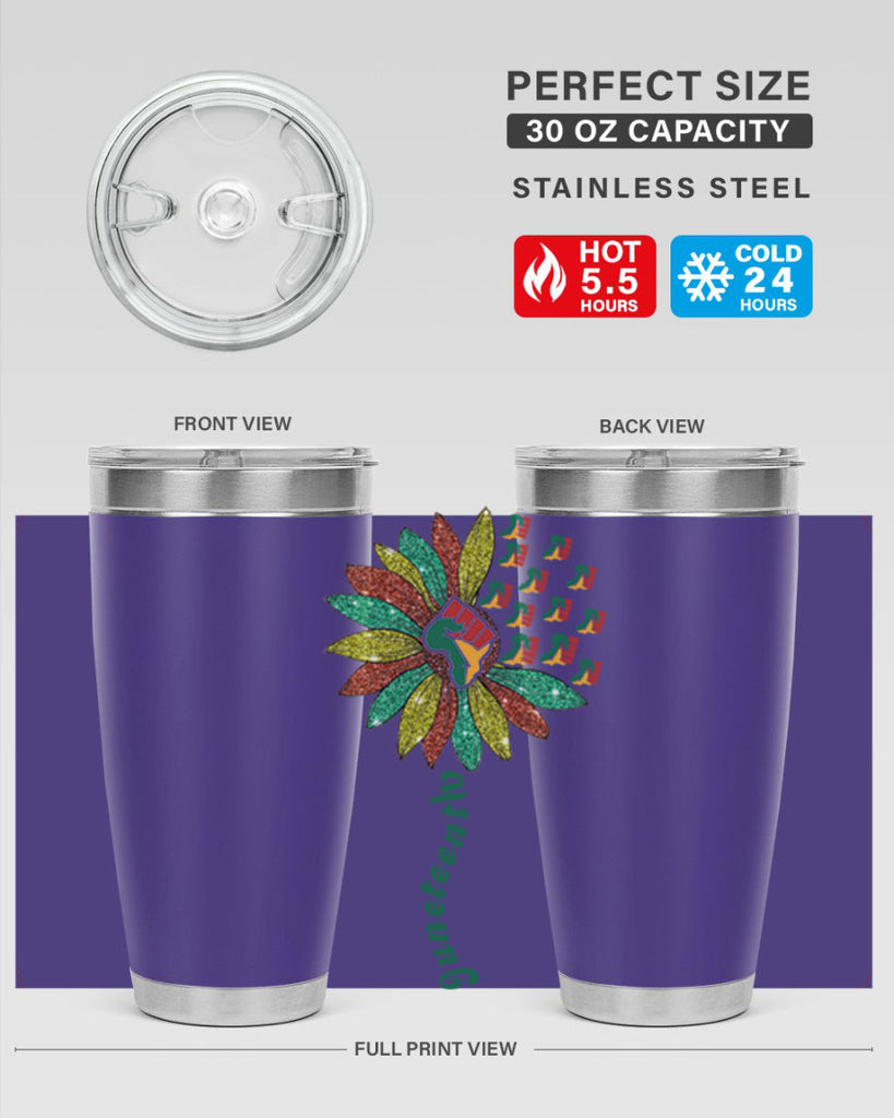 Sunflower Fist Juneteenth Black History 24#- Juneteenth- tumbler