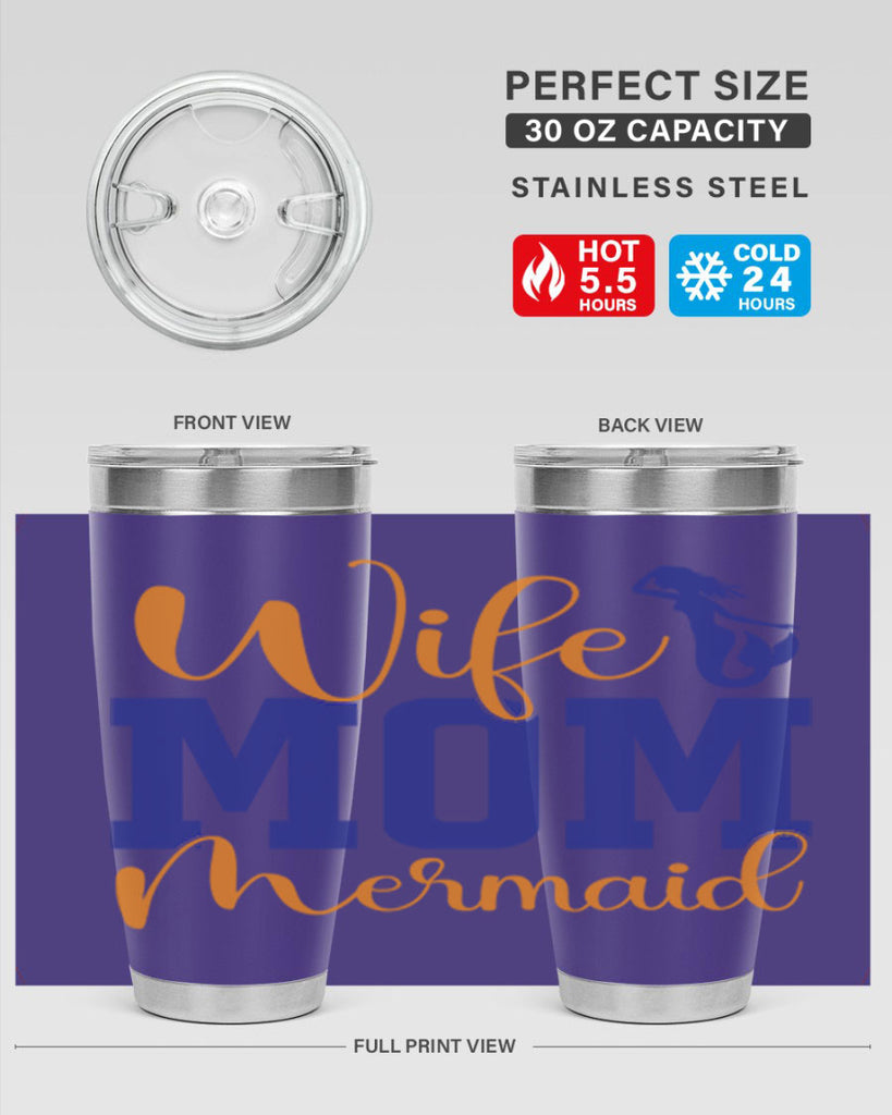 Wife Mom Mermaid 668#- mermaid- Tumbler