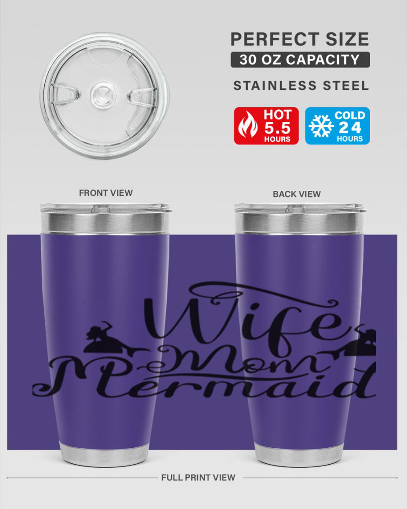 Wife Mom Mermaid 671#- mermaid- Tumbler