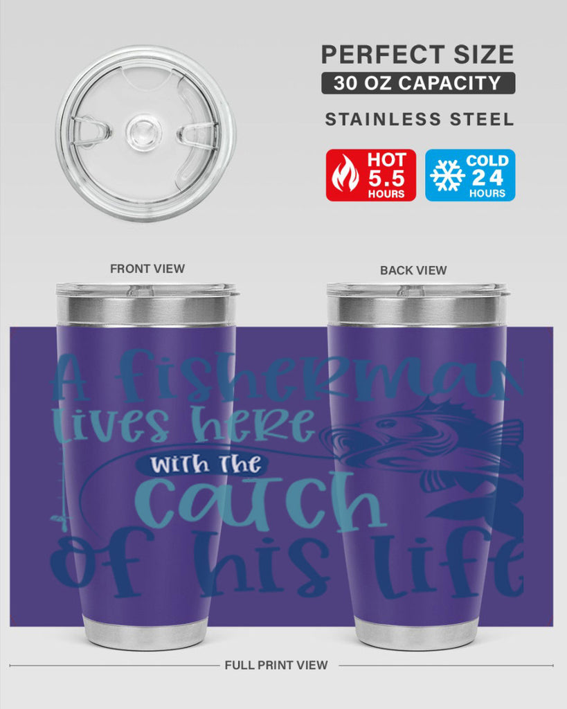 a fisherman lives here with the catch 228#- fishing- Tumbler