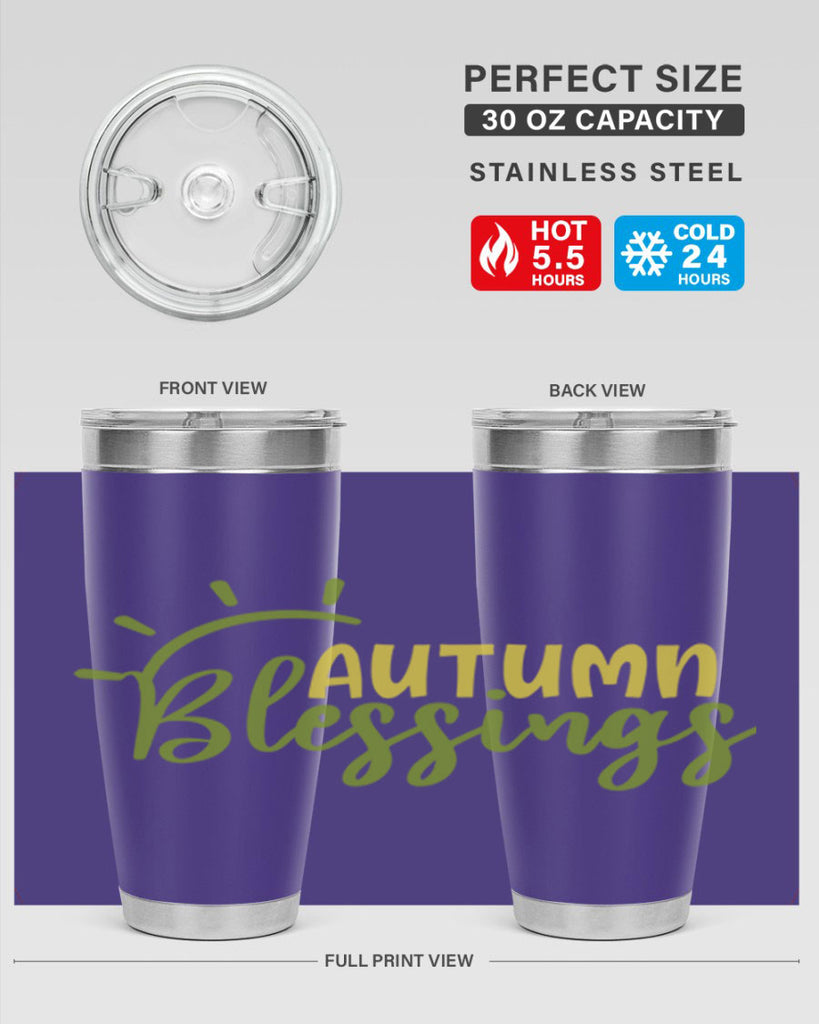 autumn blessings 66#- thanksgiving- Tumbler